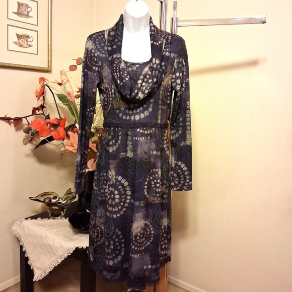 NWT I.AM.GIA Women’s Elegant Purple Printed Long Sleeve Midi Dress Size 38 - Picture 4 of 11